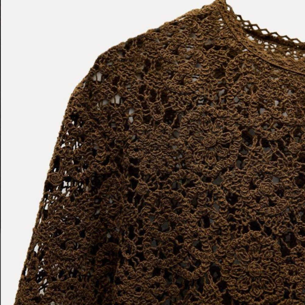 ZARA Crochet Lace Top – Size M – New without tags 🤎 - Picture 6 of 12